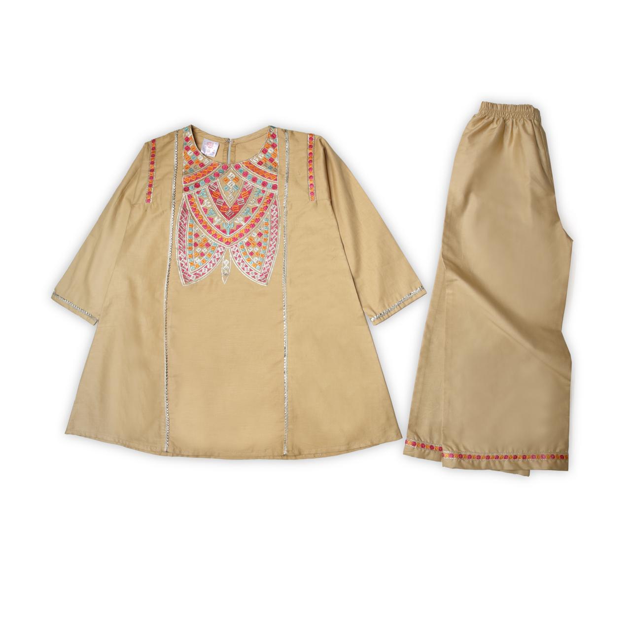 2Pc Skin Embroidered Girl'S Suit