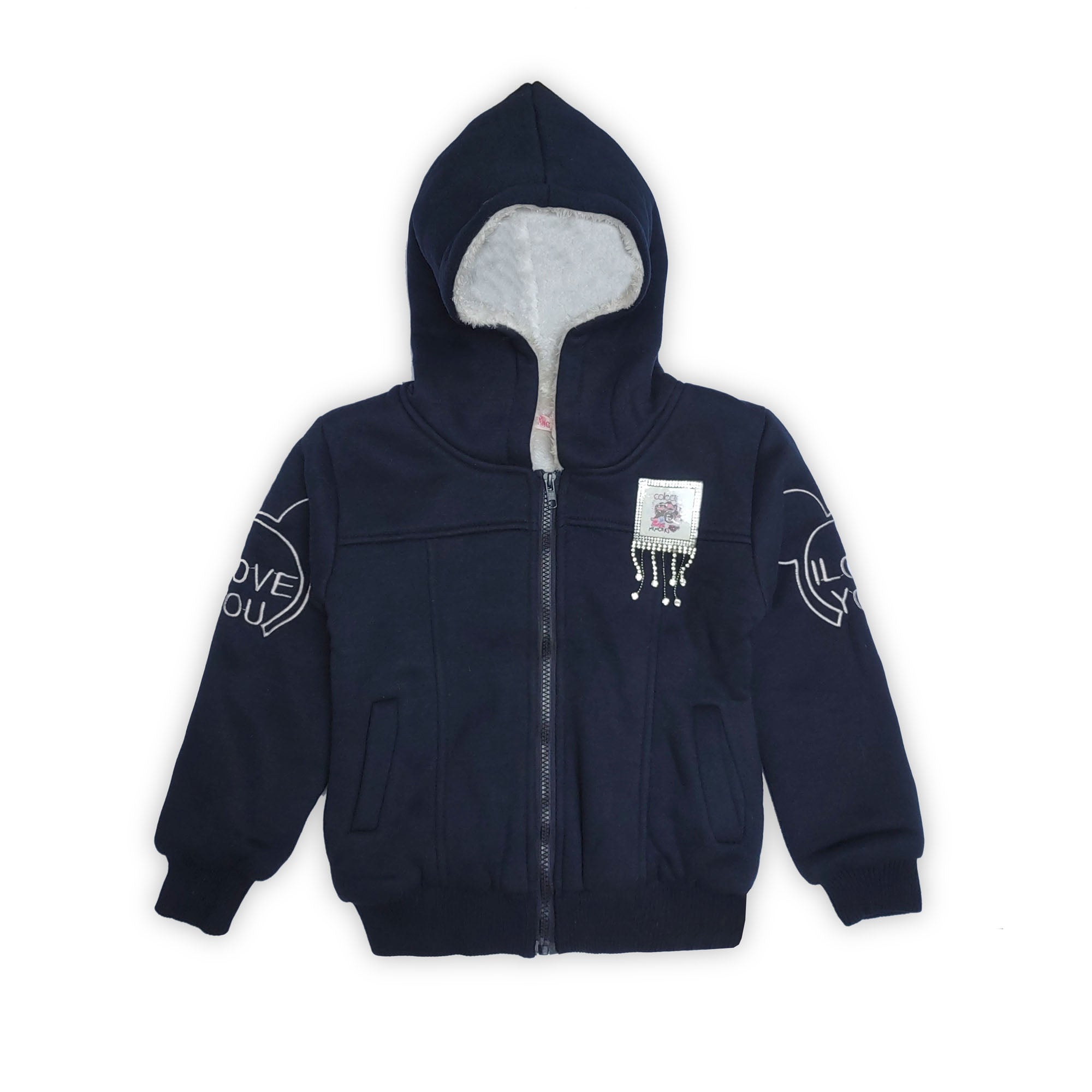 Navy Blue  Girls Hoodie