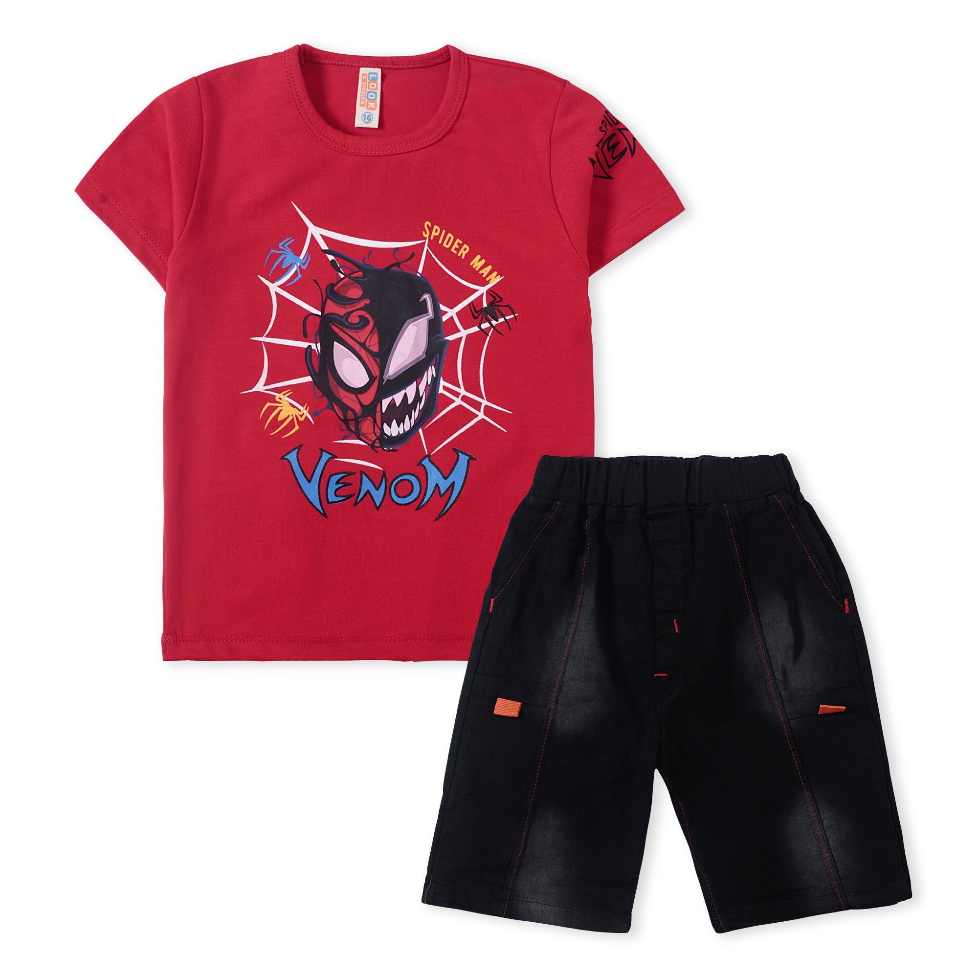 VENOM BOY T-SHIRT WITH DENIM SHORTS