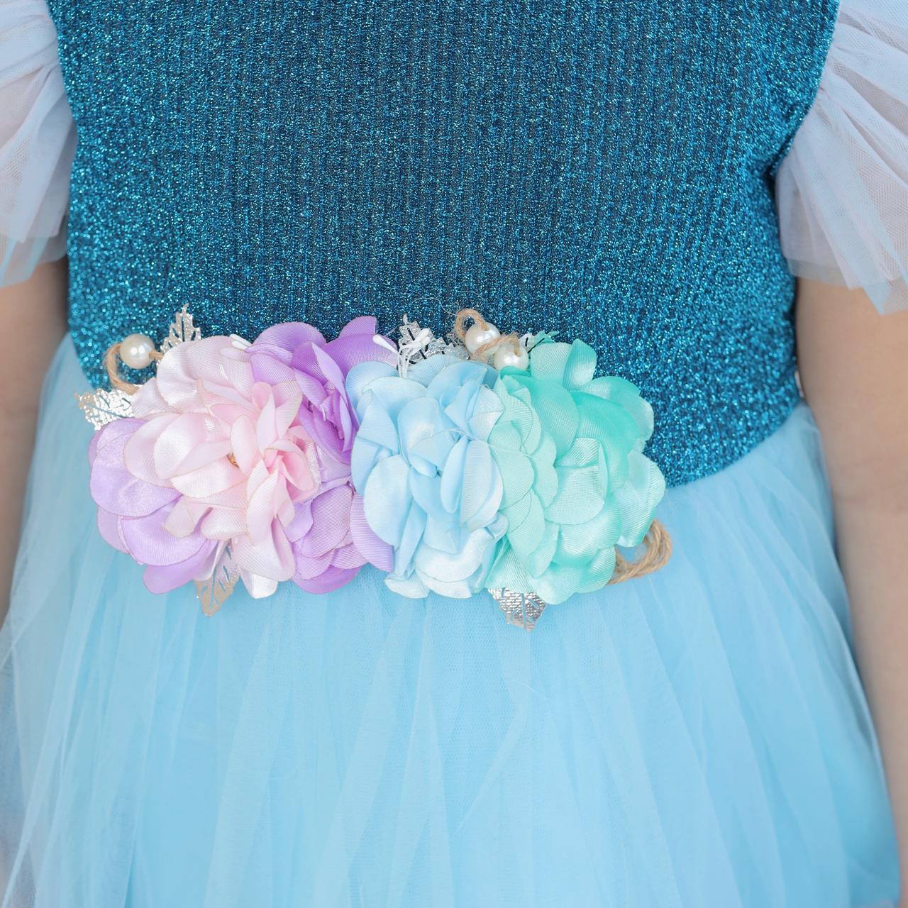 FANCY AQUA  GIRL FROCK
