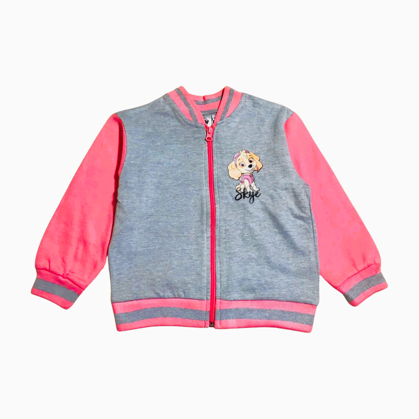 Grey & Pink Girls' Sweatshirt
