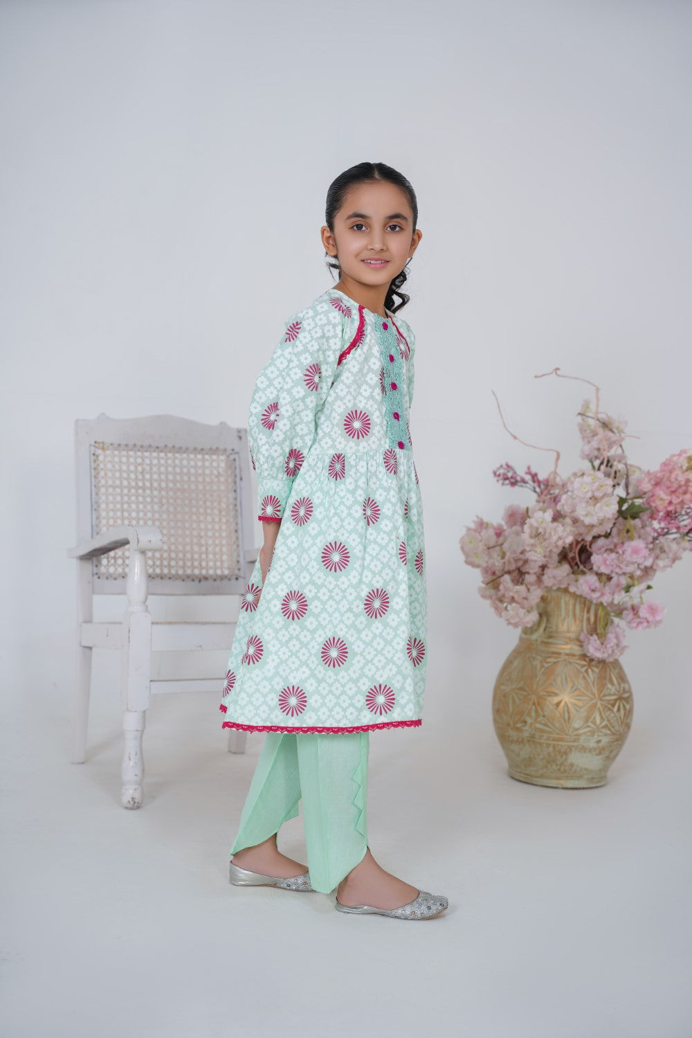 GREEN GIRL FROCK SET