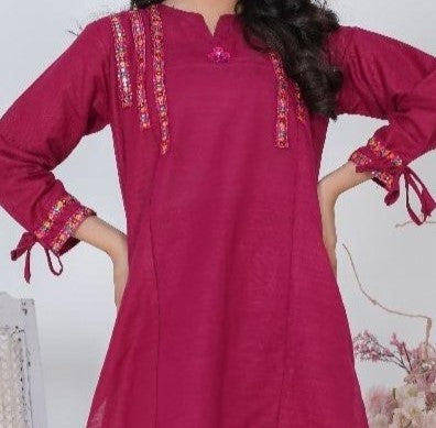 MAHROON kHADDAR  GIRLS 2PC SUIT