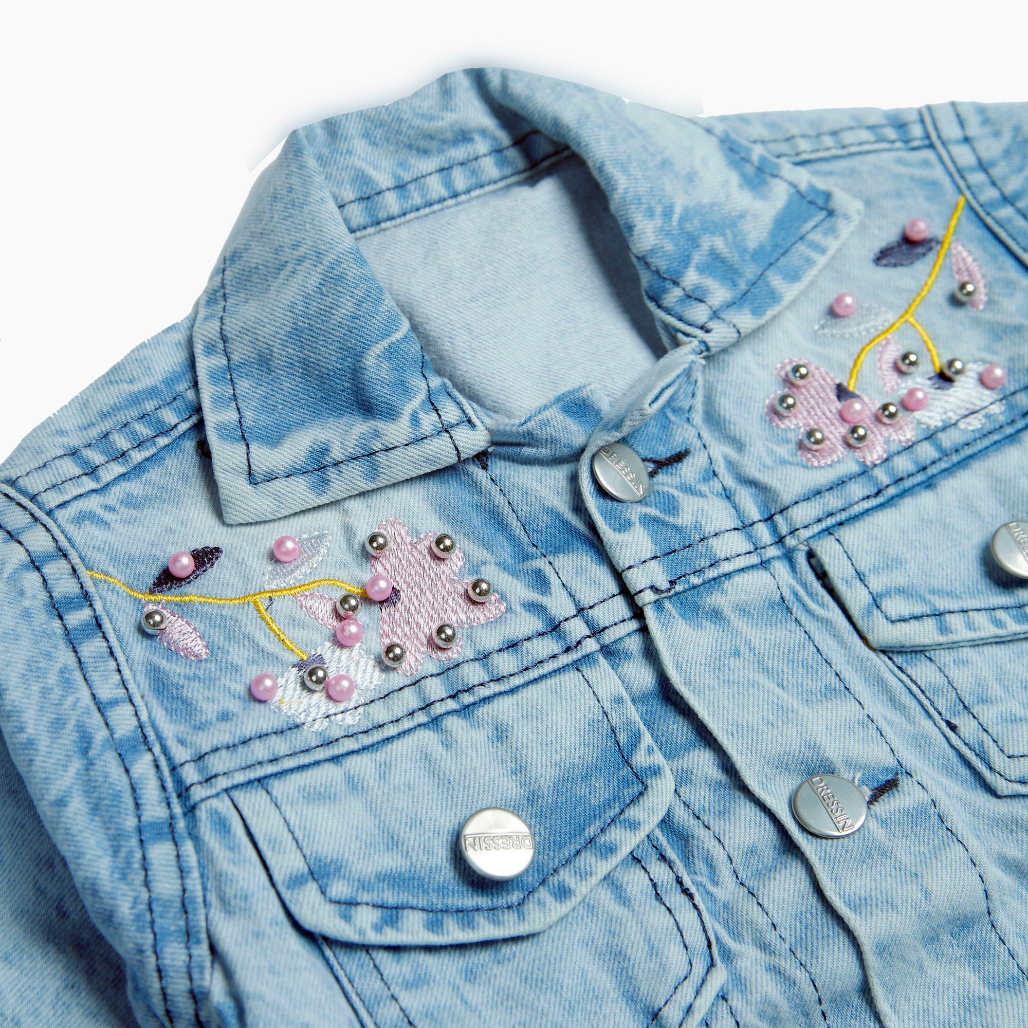 GIRL EMBALISHED JEANS JACKET