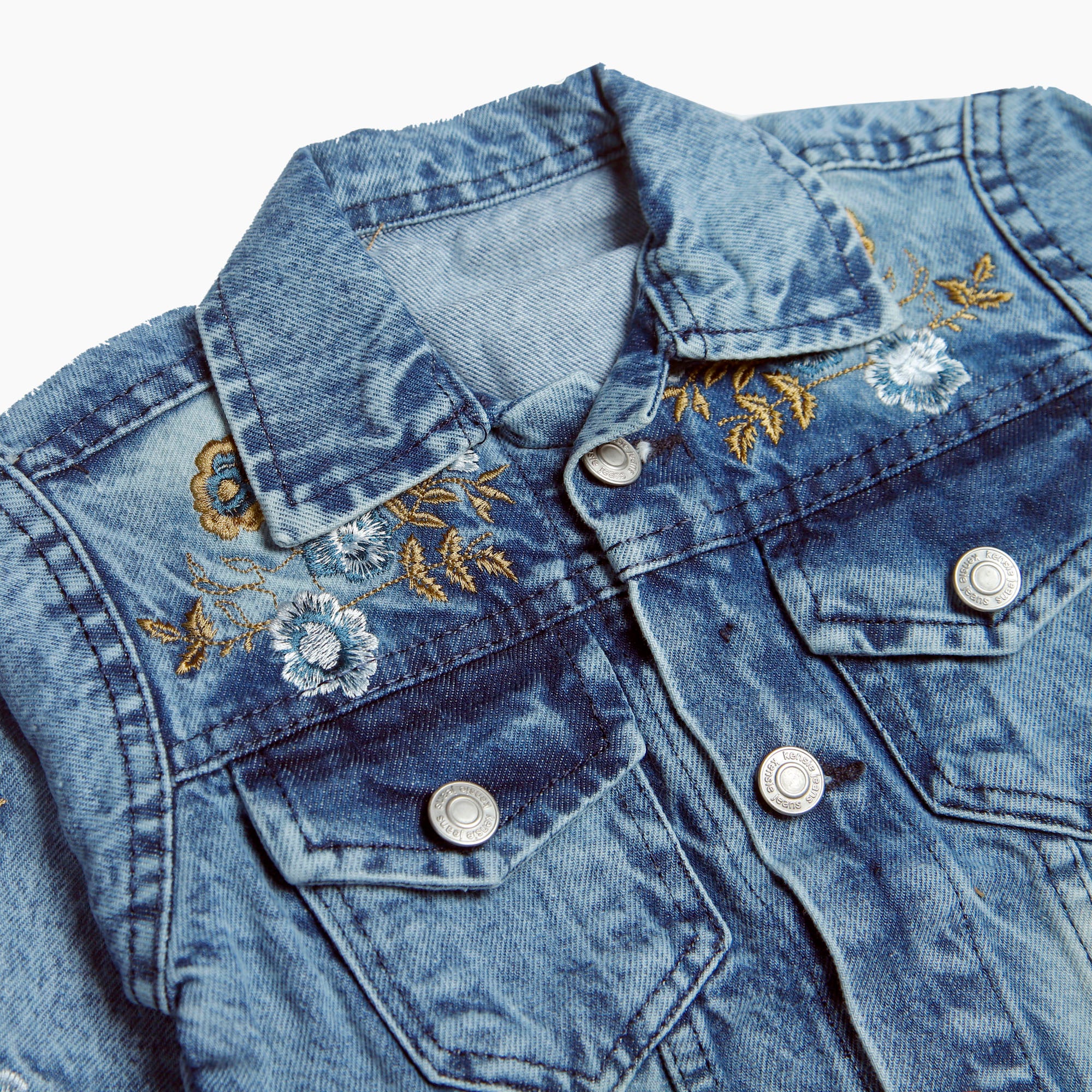 GIRL DENIM WASHED JEANS JACKET