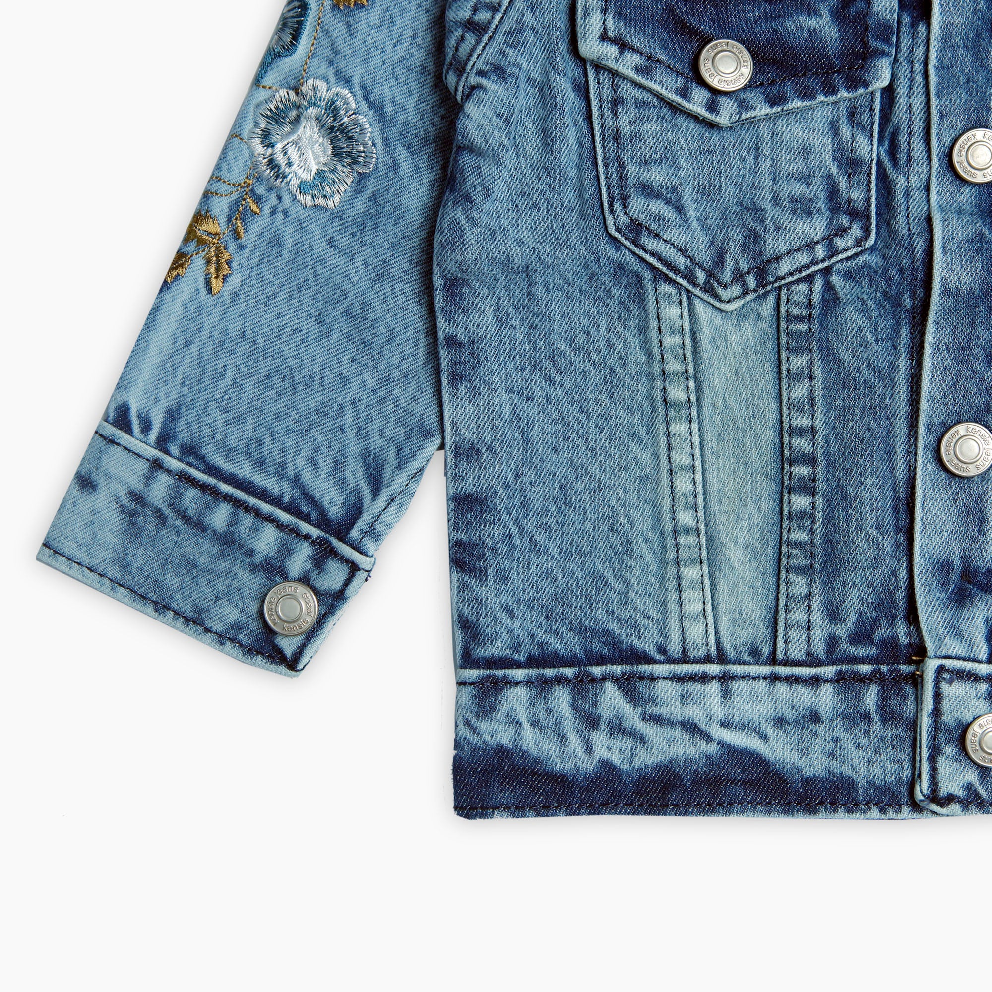 GIRL DENIM WASHED JEANS JACKET