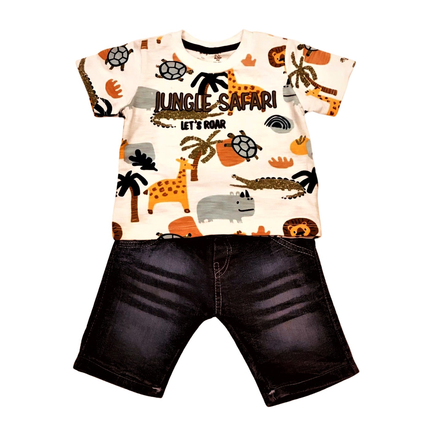 Jungle Safari Shirt & Denim Shorts