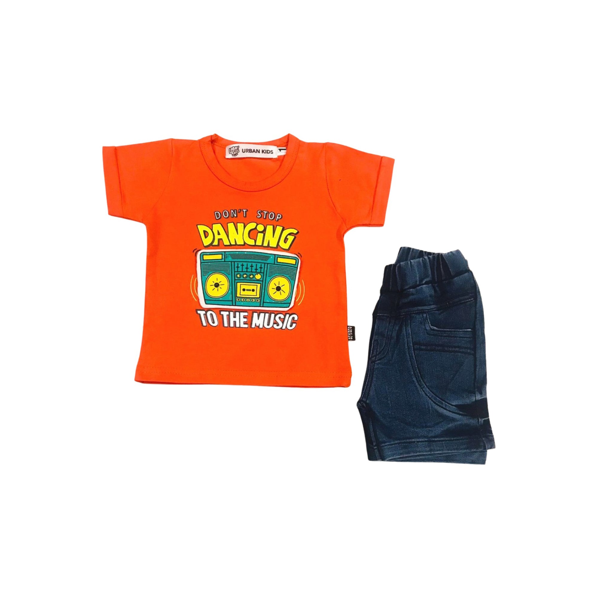 Dancing T-Shirt with Denim Shorts