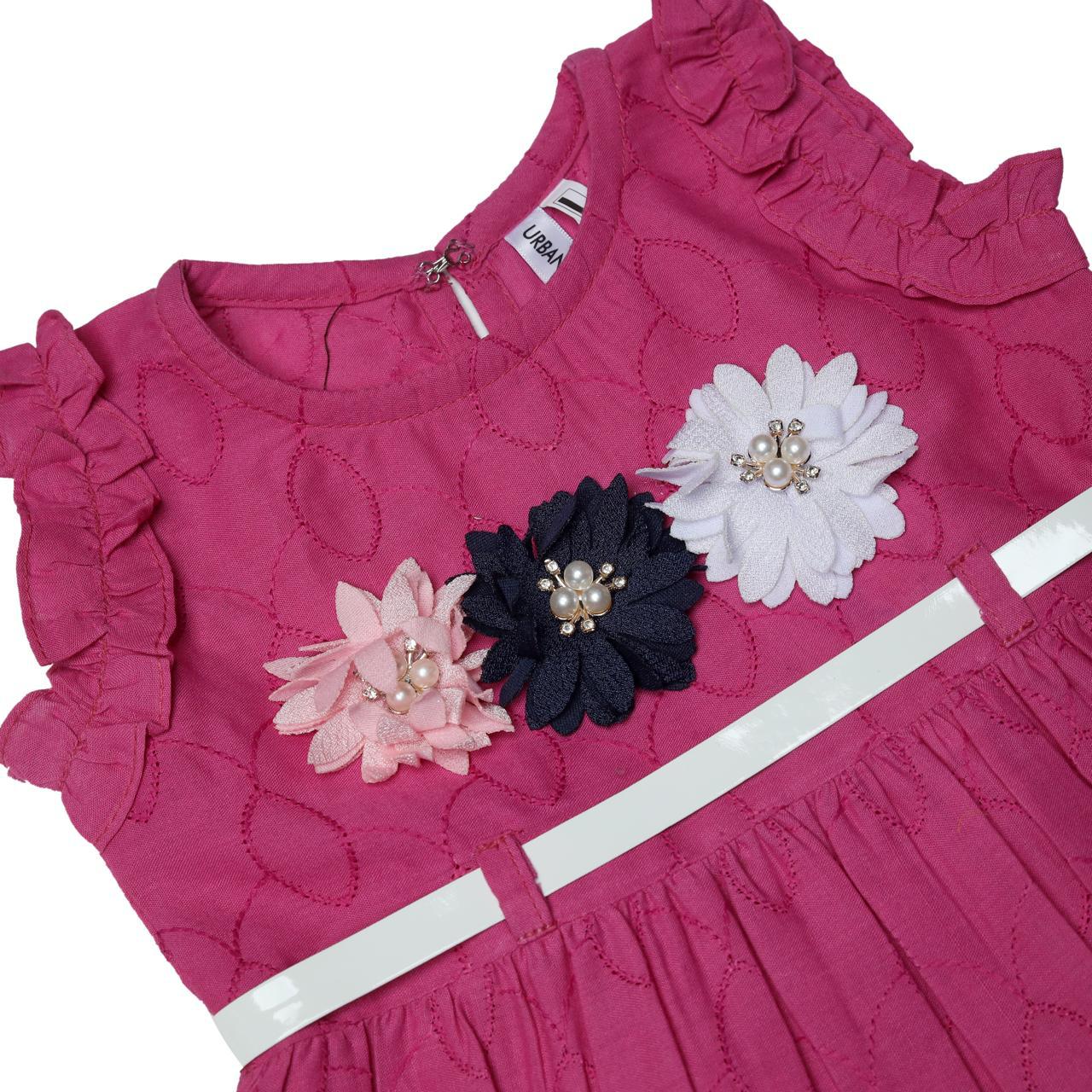 Hot Pink Girls Dress with tights