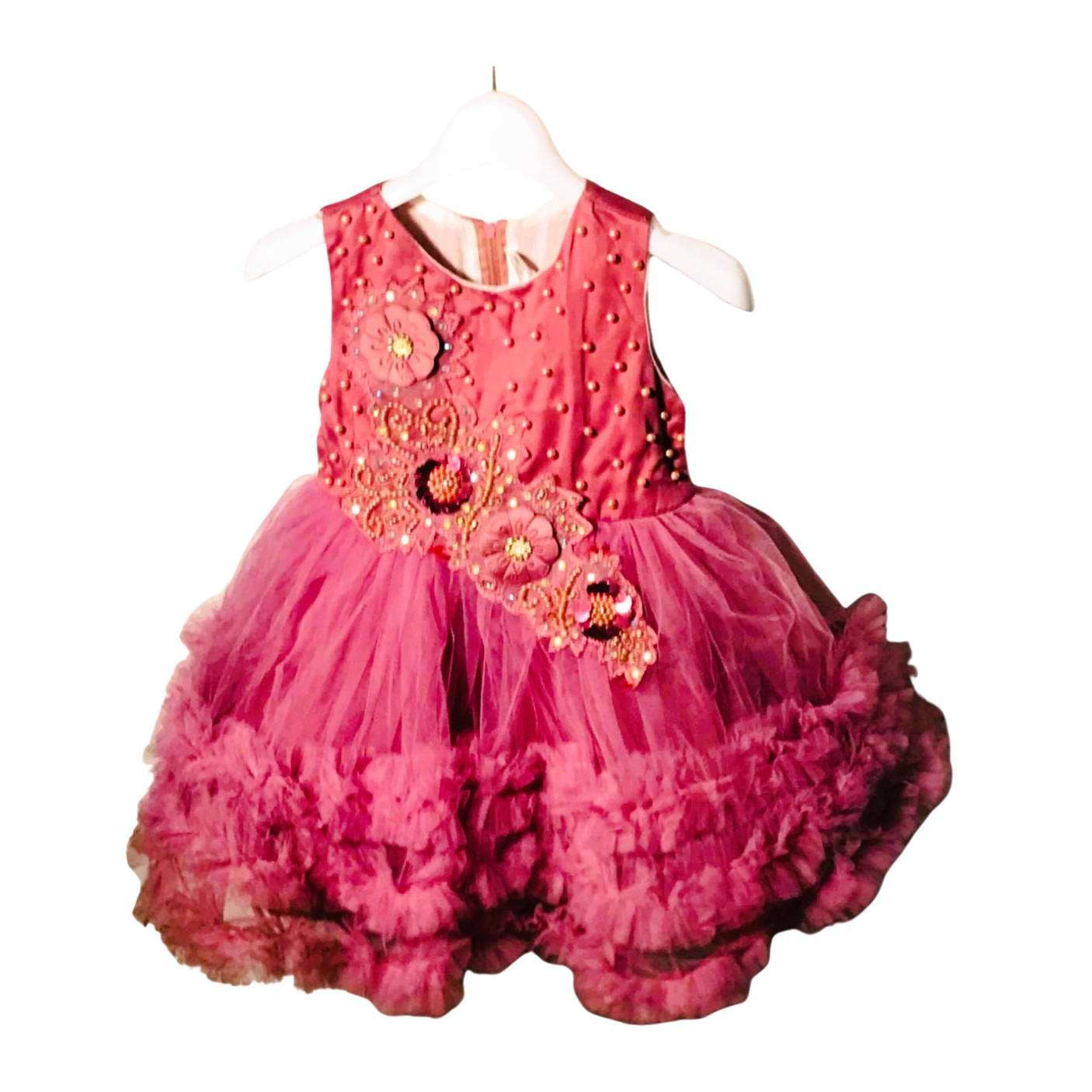 Tutu Dress with Floral Embellishments