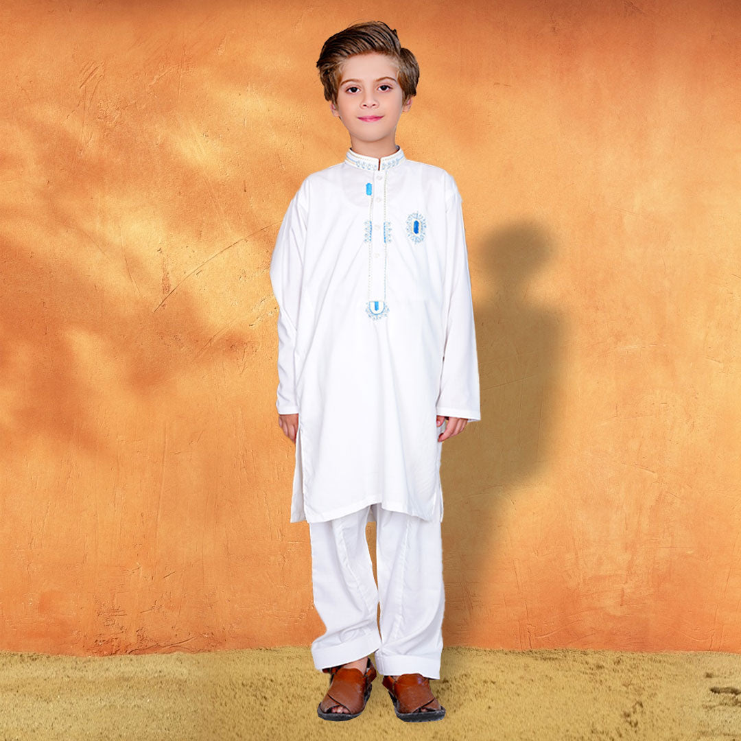 white Embroidered Shalwar Kameez