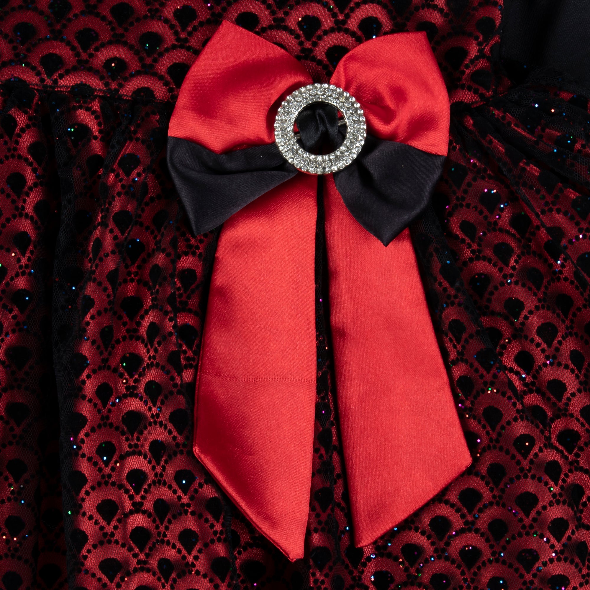 Red Glittery Bow Frock