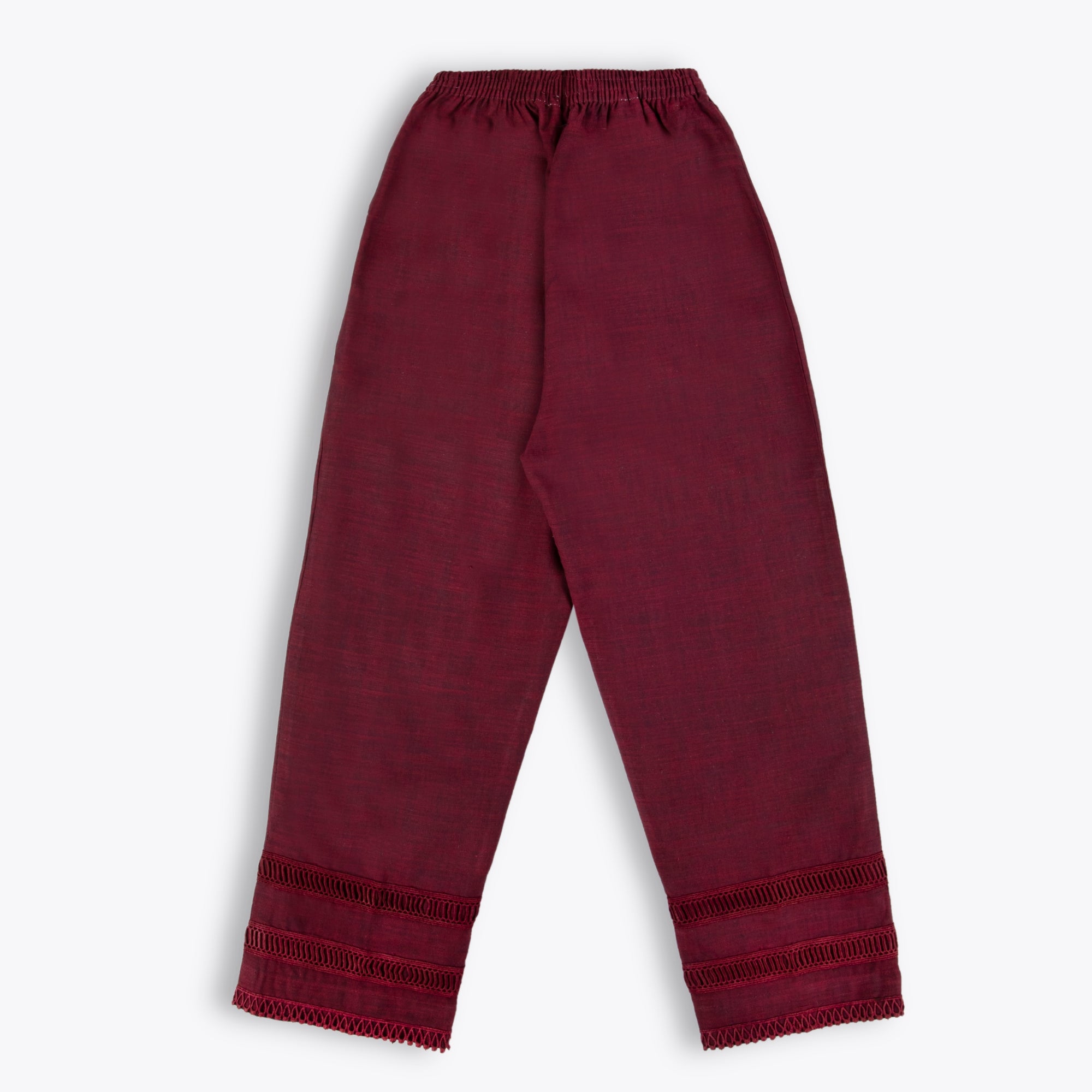 Thick Maroon Cotton Trousers