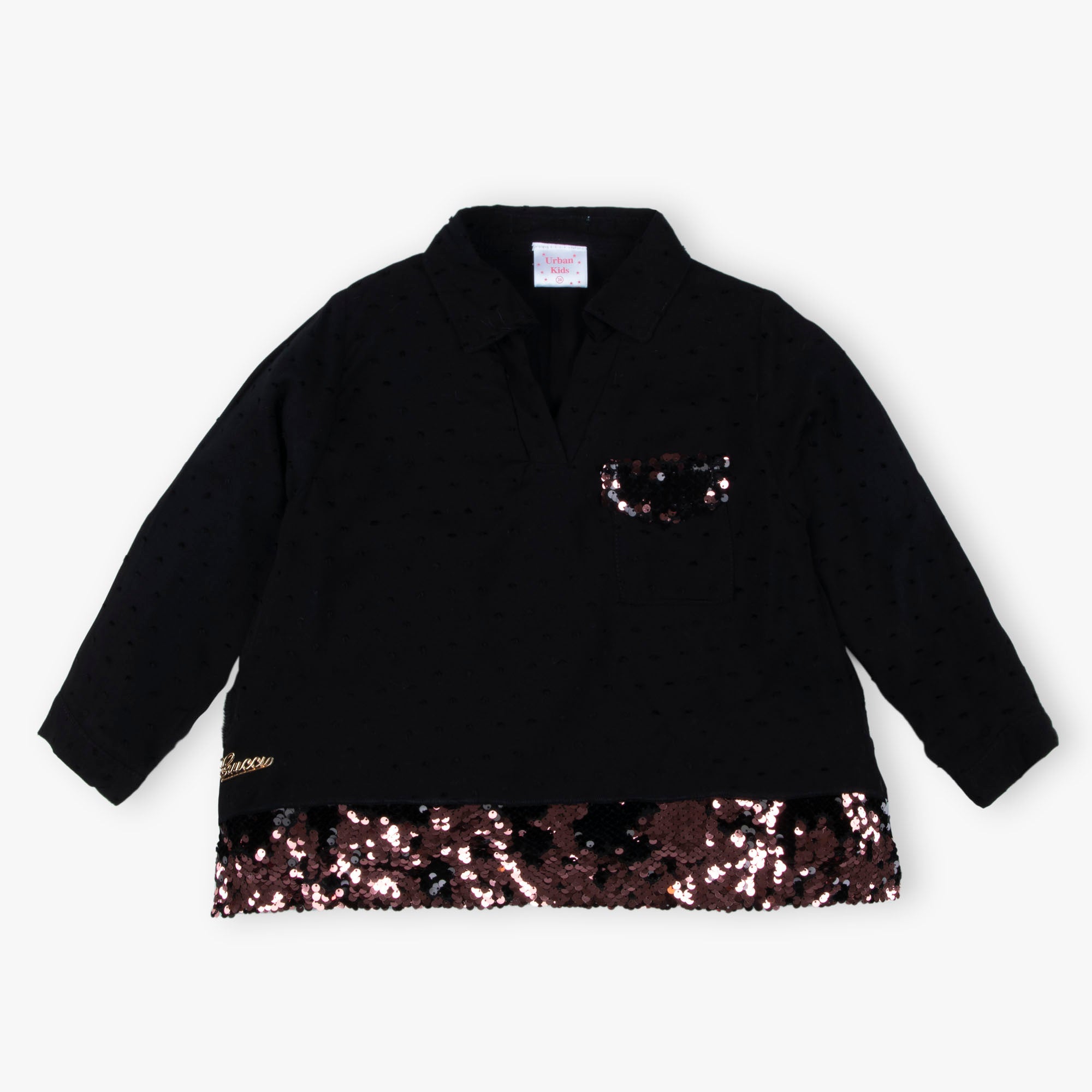 Chiffone Black Sequins Top