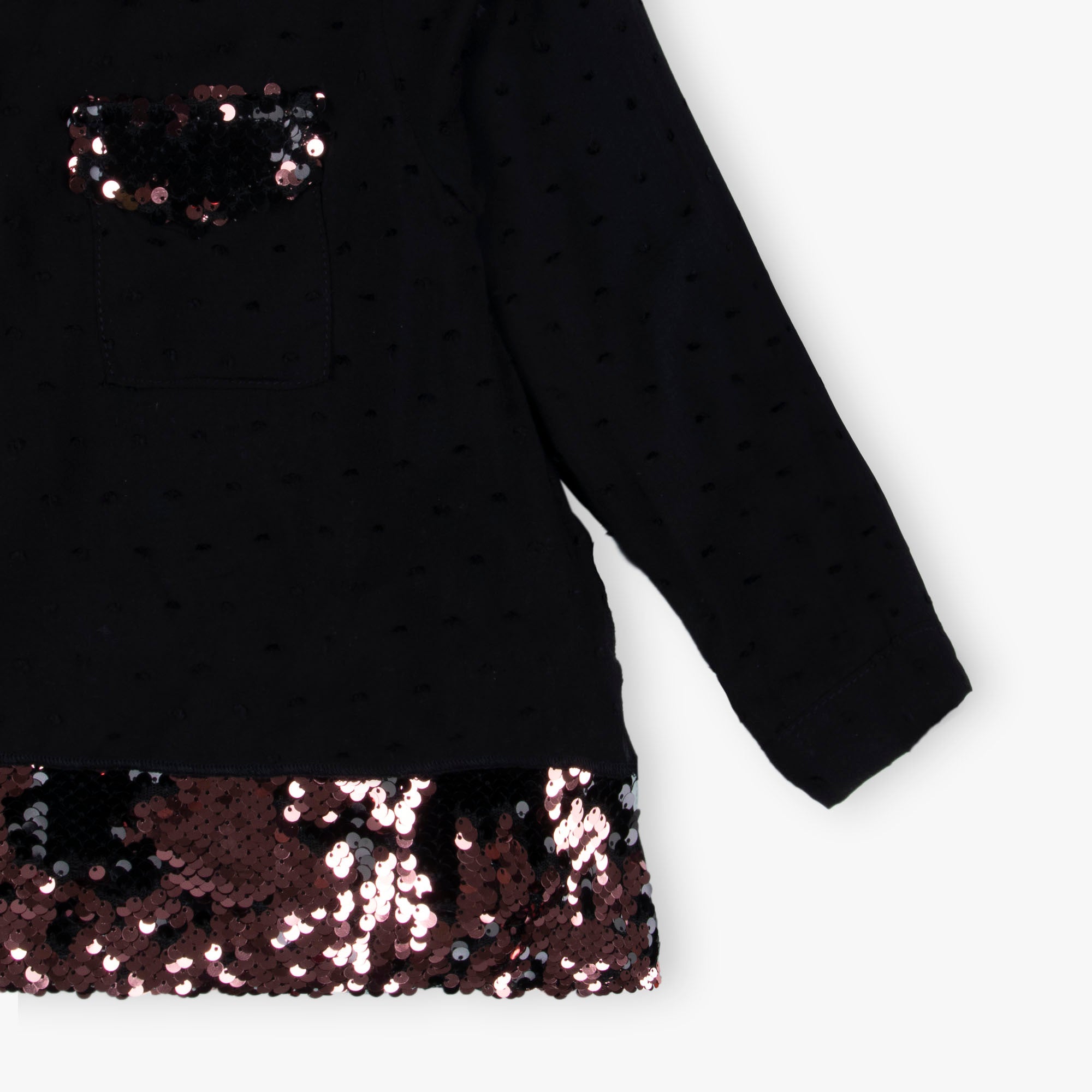 Chiffone Black Sequins Top