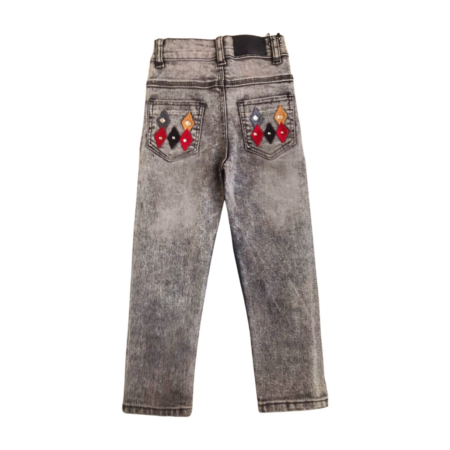 EMBROIDERED Gray Girl Jeans