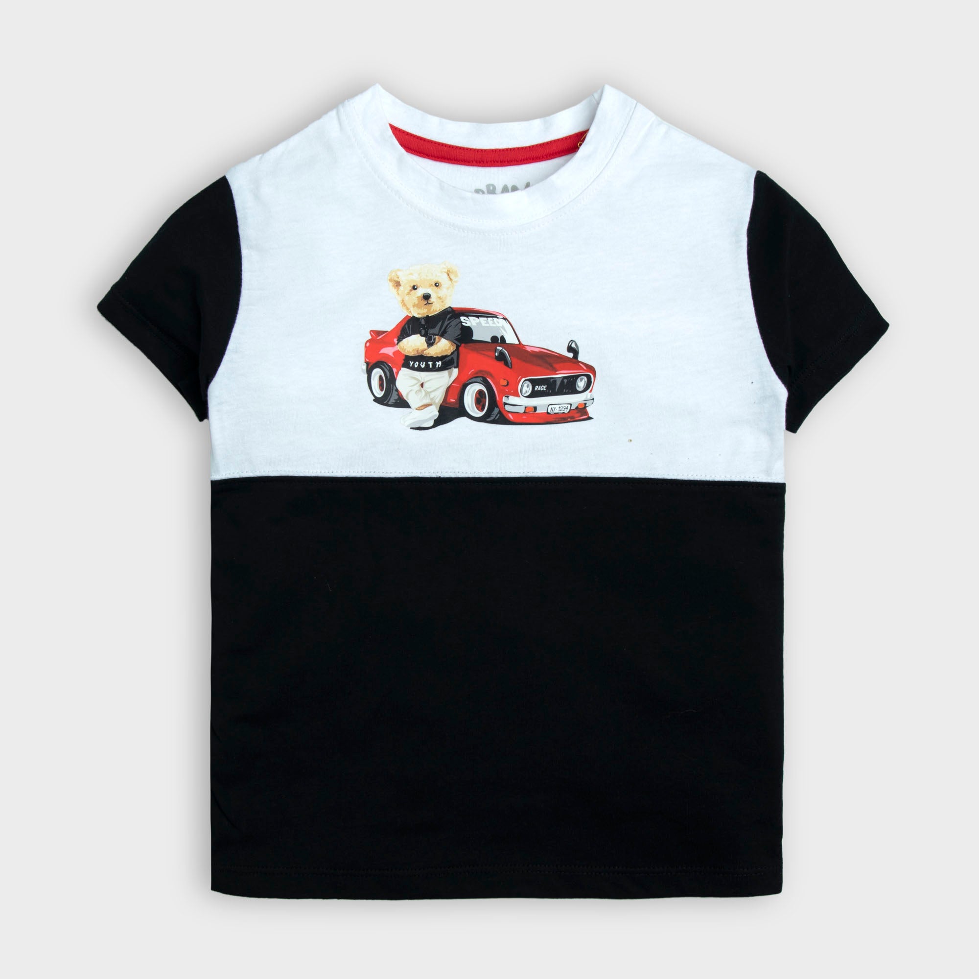 White Black Car Graphic T-Shirt