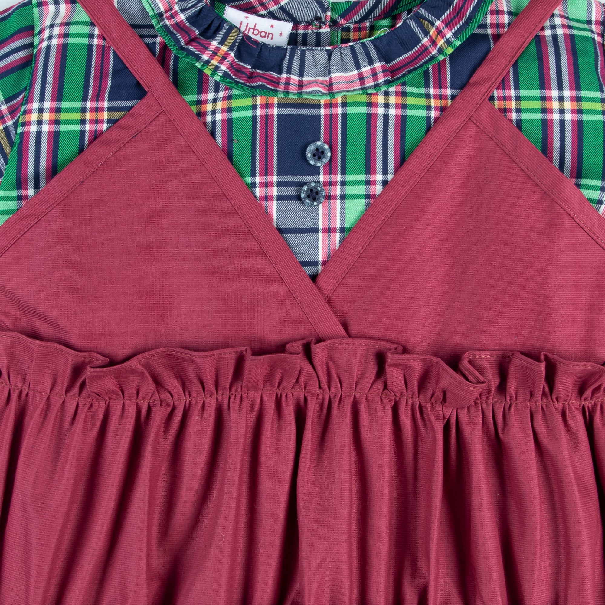Maroon Ruffle Frock